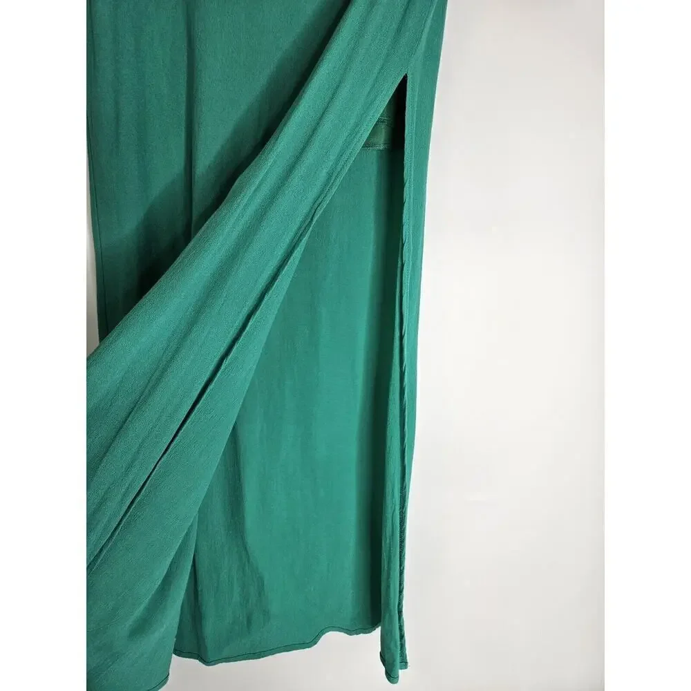 Honey Punch Long Pencil Skirt Side Slit Lightweight Size Medium Green Summer